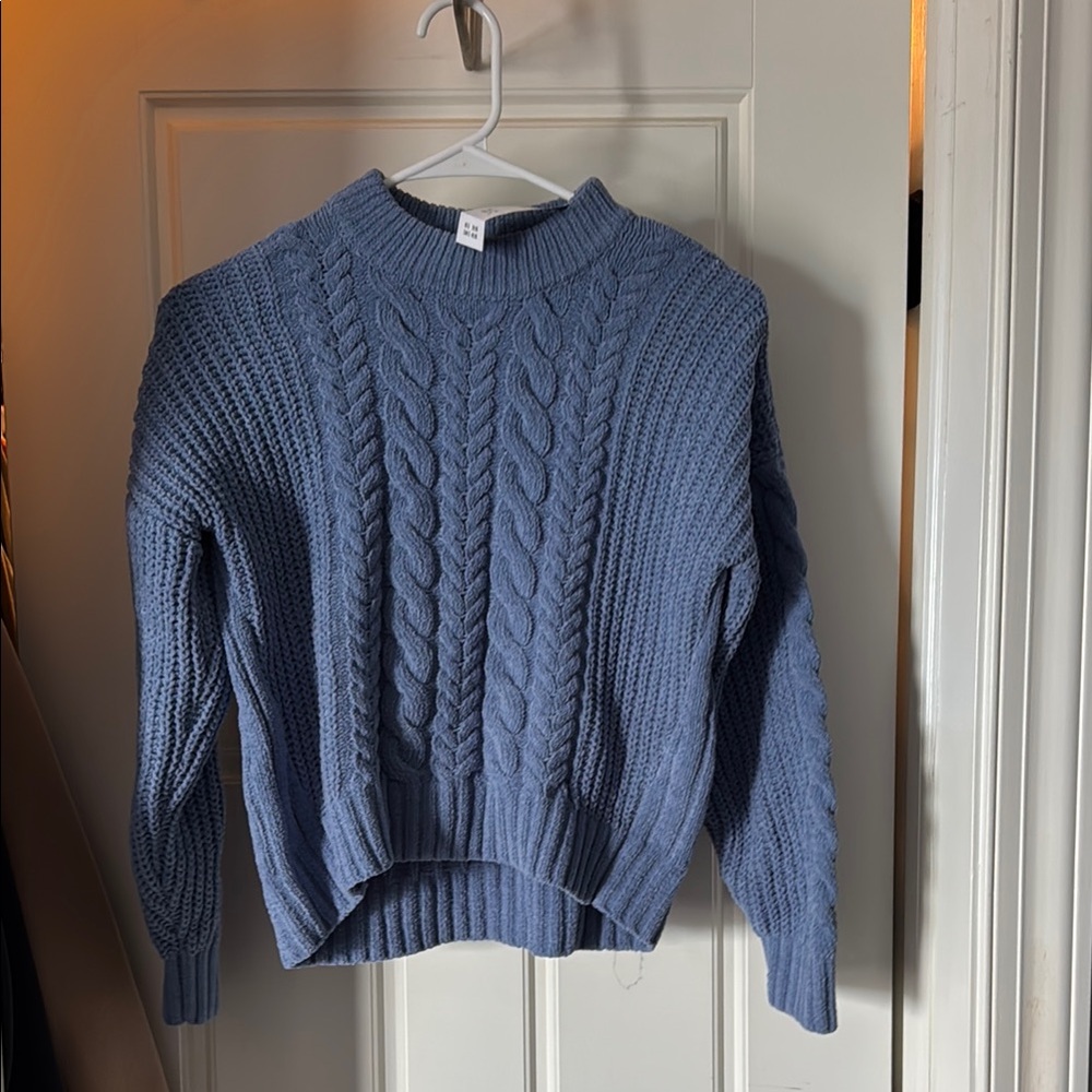 Abercrombie Kids Blue Crew Neck Cable Knit Sweater NWT girls size 11/12